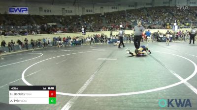 43 lbs Quarterfinal - Harley Beckley, Team Tulsa Wrestling Club vs Amelia Tyler, Black Fox Wrestling Club