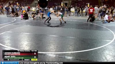 104-108 lbs Round 2 - Henry Shea, Pueblo County Wrestling Club vs Jayden Hubbard, Widefield Wrestling Club