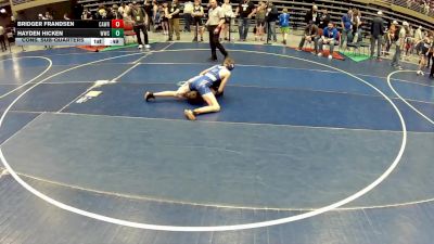 105 lbs Cons. Sub-quarters - Bridger Frandsen, Carbon Wrestling vs Hayden Hicken, Wasatch Wrestling Club