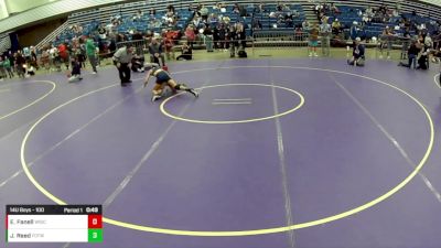 14U Boys - 100 lbs Cons. Round 2 - JaKobe Reed, Franklin County Flyers Wrestling vs Ethan Fanell, Wisconsin