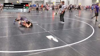 105 lbs 3rd Place Match - Jaden Pagan, Mighty Warriors vs Justin Wells**, Alpha Wrestling Club