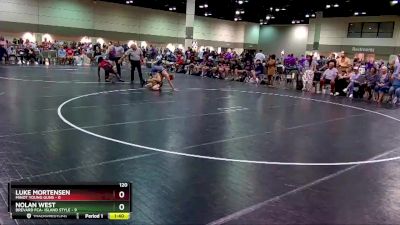 120 lbs Round 3 (16 Team) - Nolan West, Brevard FCA- Island Style vs Luke Mortensen, Minot Young Guns