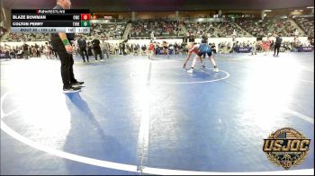 106 lbs Quarterfinal - Blaze Bowman, Columbus Wrestling Club vs Colton Perry, Threestyle