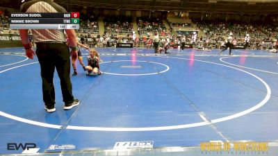 66 lbs Consi Of 8 #1 - Everson Sudol, Nashua Plainfield vs Winnie Brown, Team Tulsa Wrestling Club