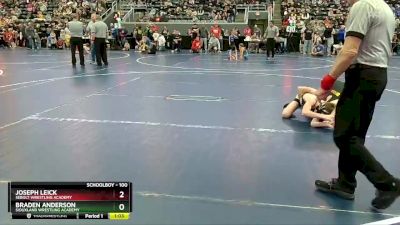 100 lbs Champ. Round 2 - Joseph Leick, Sebolt Wrestling Academy vs Braden Anderson, Siouxland Wrestling Academy