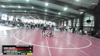 116 lbs Cons. Round 2 - Cambrie Hunter, Iron County Wrestling Academy vs Akira Helprin, Wasatch Wrestling Club