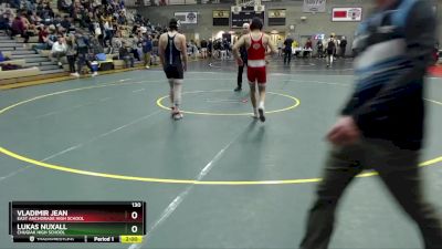 130 lbs Quarterfinal - Vladimir Jean, East Anchorage High School vs LUKAS NUXALL, Chugiak High School