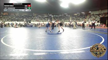 119 lbs Round Of 16 - Mason Delk, Honey Badgers Wrestling Club vs Jett Sisemore, Team Tulsa Wrestling Club