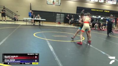 120 lbs Semifinal - Elliot Hurley, Indee Mat Club vs Ryan Rider, Moen Wrestling Academy