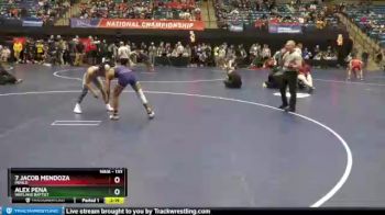 133 lbs Champ. Round 2 - 7 Jacob Mendoza, Menlo vs Alex Pena, Wayland Baptist