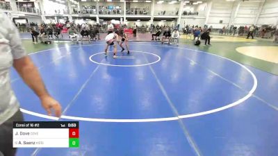 130 lbs Consi Of 16 #2 - Jacoby Dove, Coventry RI vs Adrian Saenz, Meriden Youth Wrestling