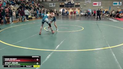 112 lbs Semifinal - Wyatt Zeiler, Eagle River High School vs Vash Bundy, Eagle River High School