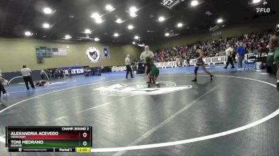 100 lbs Champ. Round 2 - Alexandria Acevedo, Tehachapi vs Toni Medrano, Hoover