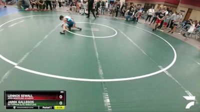 96 lbs Cons. Semi - Lennox Sewall, Apex Grappling Academy vs Jarek Gallegos, Betterman Elite Wrestling