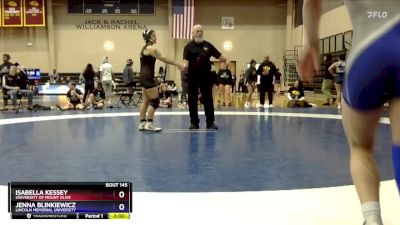 155 lbs Champ. Round 2 - Isabella Kessey, University Of Mount Olive vs Jenna Blinkiewicz, Lincoln Memorial University
