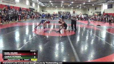 95 lbs Round 2 - Charlie Petersen, American Outlaws Wrestling vs Hazel Holden, Wisconsin Rapids Wrestling