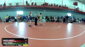 109 lbs Cons. Round 4 - Marli Woods, Whiteland Wrestling Club vs Karsyn Merritt, Shenandoah Wrestling Club