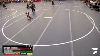 42-45 lbs Cons. Round 1 - Jude Ricks, Rogers Area Youth Wrestling vs Camden Stancer, Rogers Area Youth Wrestling