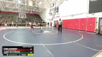 141 lbs Champ. Round 1 - Ruben (rj) Fuentes, Cuesta vs Chris Guerrero, Victor Valley College