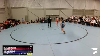 106 lbs 2nd Wrestleback (16 Team) - Sloane Kruger, Washington vs Aryana Loran, North Dakota Red