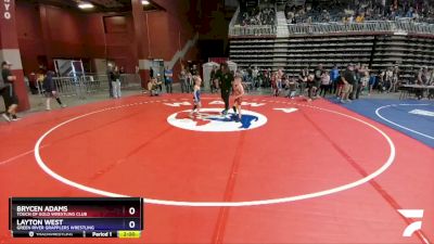 53 lbs Cons. Round 5 - Brycen Adams, Touch Of Gold Wrestling Club vs Layton West, Green River Grapplers Wrestling
