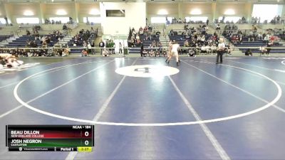 184 lbs Quarterfinal - Beau Dillon, New England College vs Josh Negron, Castleton
