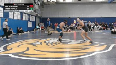 285 lbs Semifinal - Brayden Soleau, Johnson & Wales (RI) vs Jayden Toppan, Roger Williams