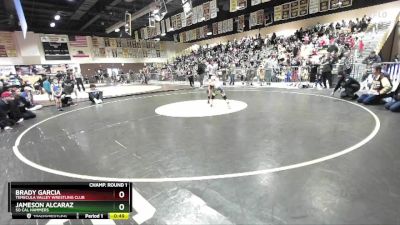 63 lbs Champ. Round 1 - Jameson Alcaraz, So Cal Hammers vs Brady Garcia, Temecula Valley Wrestling Club