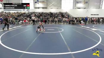 62 lbs Cons. Round 2 - Justin Milks, SVEC Eagles vs Monica Phillips, Newark Valley Wrestling Club