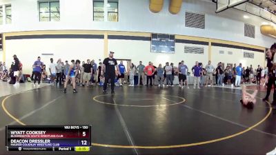 150 lbs Cons. Semi - Wyatt Cooksey, Bloomington South Wrestling Club vs Deacon Dressler, Maurer Coughlin Wrestling Club