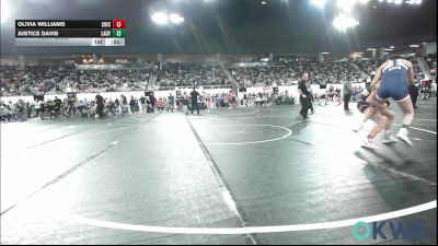 105 lbs 7th Place - Olivia Williams, Chickasha Wrestling vs Justice Davis, Lady Outlaw Wrestling Academy