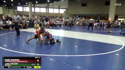 130+140 Round 1 - Gage Dawkins, Lawrence County Wrestling Club vs Luke Wilson, Bessemer