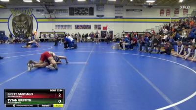 165 lbs 7th Place Match - Tytan Griffith, West Liberty vs Brett Santiago, Williamsburg