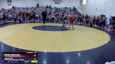 108 lbs Champ. Round 1 - Ryder Wintczak, One On One Wrestling Club vs Adam Via, Contenders Wrestling Academy