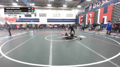 144 lbs Cons. Round 4 - Michael Santiago, Valley View vs Nate Rebolloso, Etiwanda