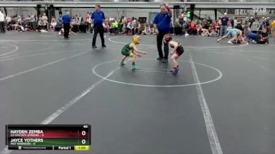 40 lbs Semis (4 Team) - Hayden Zemba, U2 Upstate Uprising vs Jayce Yothers, Mat Warriors