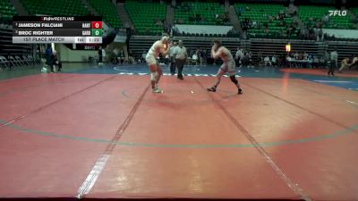 6A 215 lbs 1st Place Match - Jameson Falciani, Hartselle vs Broc Righter, Gardendale Hs