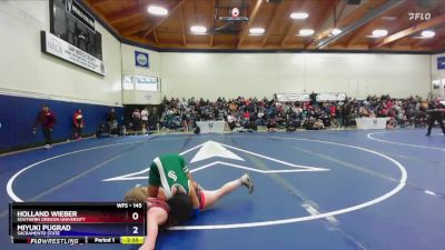 145 lbs Quarterfinal - Holland Wieber, Southern Oregon University vs Miyuki Pugrad, Sacramento State