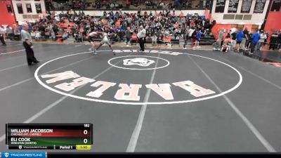 182 lbs Quarterfinal - William Jacobson, Chicago (MT. CARMEL) vs Eli Cook, Wheaton (NORTH)