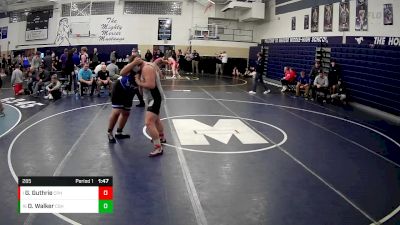 285 lbs Champ. Round 2 - Garet Guthrie, Commodore Perry Hs vs Damien Walker, Cambridge Springs Hs