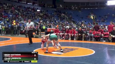 120 lbs Semis & 1st Wrestleback (8 Team) - Culan Lindemuth, Coal City vs Brody Matthews, Vandalia