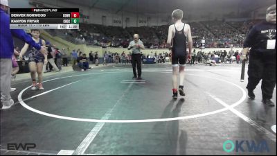 110 lbs Round Of 16 - Denver Norwood, Cowboy Wrestling Club vs Kanyon Fryar, Choctaw Ironman Youth Wrestling