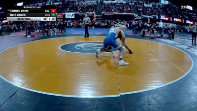 AA - 165 lbs Semifinal - Niko Coles, Glacier (Kalispell) vs Tanner Davis, Missoula Big Sky / Loyola Sacred Heart