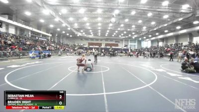 145 lbs Round 3 (3 Team) - Braiden Hight, Central Valley Academy vs Sebastian Mejia, Clarke HS