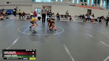 76 lbs Cons. Semi - Lyon Holmes, BHWC Dirt Diver vs Hudson Heigel, FL Scorpions Wrestling Club