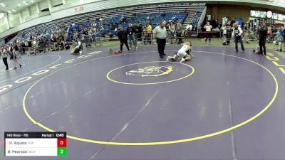 14U Boys - 115 lbs Champ. Round 1 - Hayden Aquino, Cory Clark Wrestling vs Bowen Pearson, Oklahoma