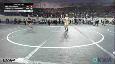 62 lbs 3rd Place - Juliette Rosas 2, OKC Saints Wrestling vs Laneigh Jo Cartwright, Midwest City Bombers Youth Wrestling Club