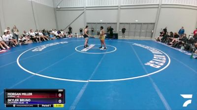 200 lbs Round 1 (6 Team) - Morgan Miller, Kansas vs Skyler Bruno, California Blue