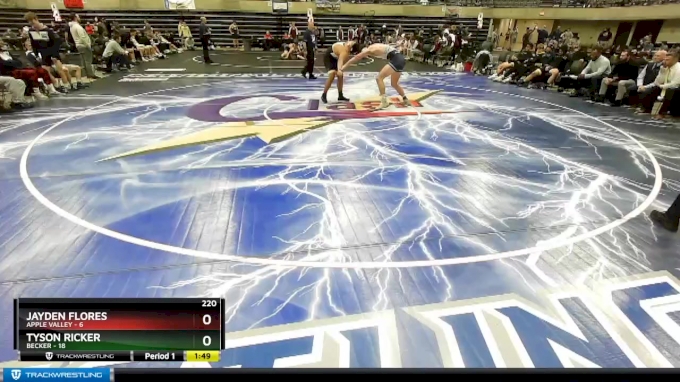 220 lbs Round 1 (4 Team) - Tyson Ricker, Becker vs Jayden Flores, Apple ...