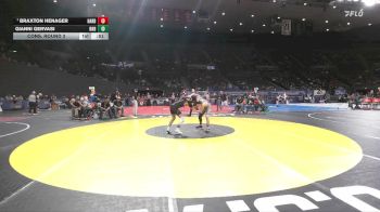 3A Boys 126 lbs Cons. Round 3 - Braxton Henager, Harrisburg Boys vs Gianni Gervasi, Rogue River Boys